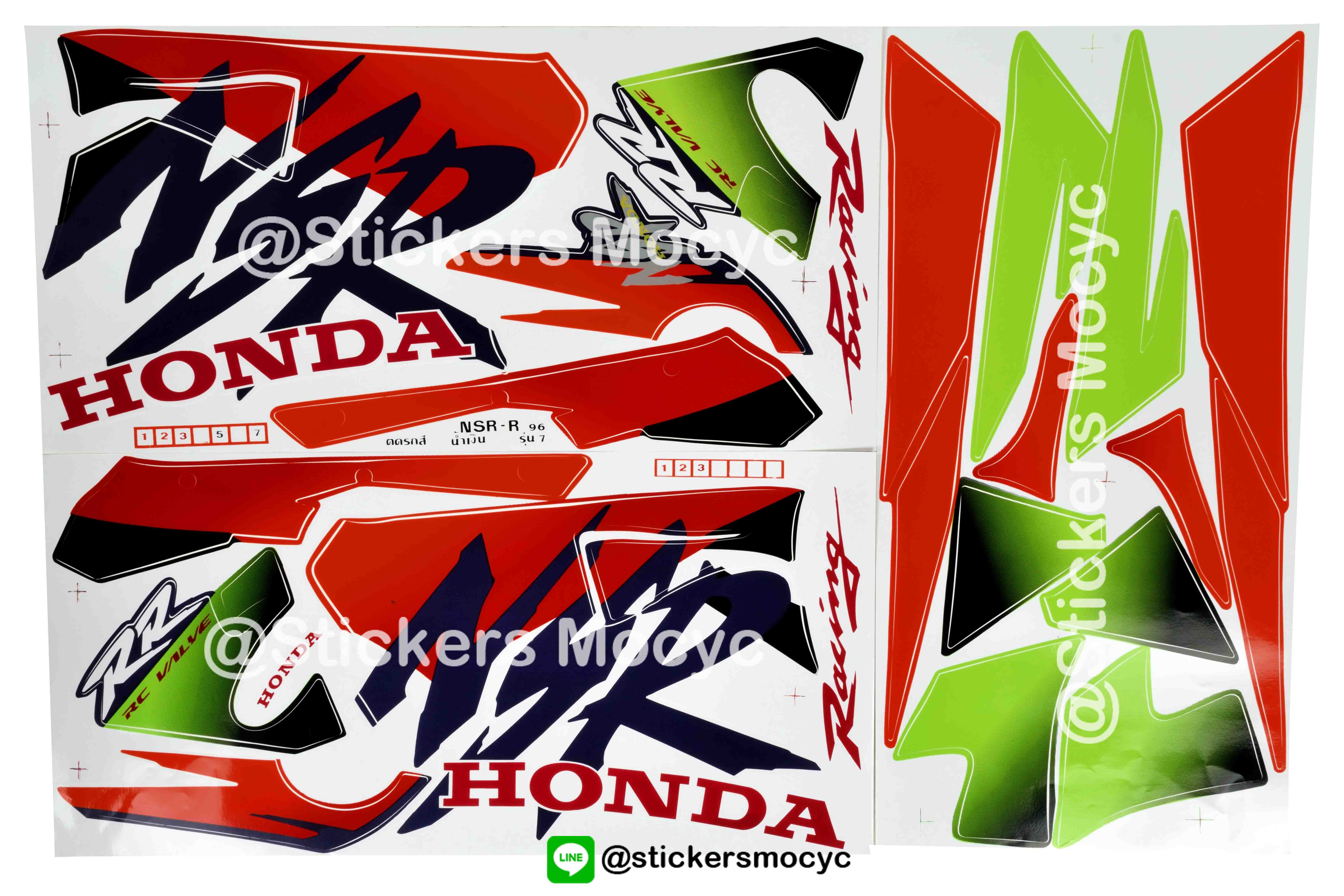 สติ๊กเกอร์ NSR 150 ตากลม Sticker NSR 150 RR ปี 1996 รุ่น 7 ติดรถ สีน้ำเงิน