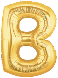 ลูกโป่งตัวอักษร B ขนาด 40 นิ้ว สีทอง Alphabet Letter Foil Balloon Gold Color