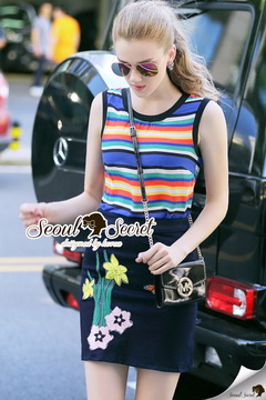 Lady Ribbon Online เสื้อผ้าออนไลน์ ขายส่งของแท้พร้อมส่ง Seoul Secret SS13250716 Seoul Secret Say's .... Variously Color Cami Chic Set with Bloom Stick Skirt