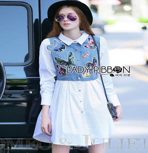 Lady Ribbon Cotton Shirt ขายส่งเชิ้ตเดรส