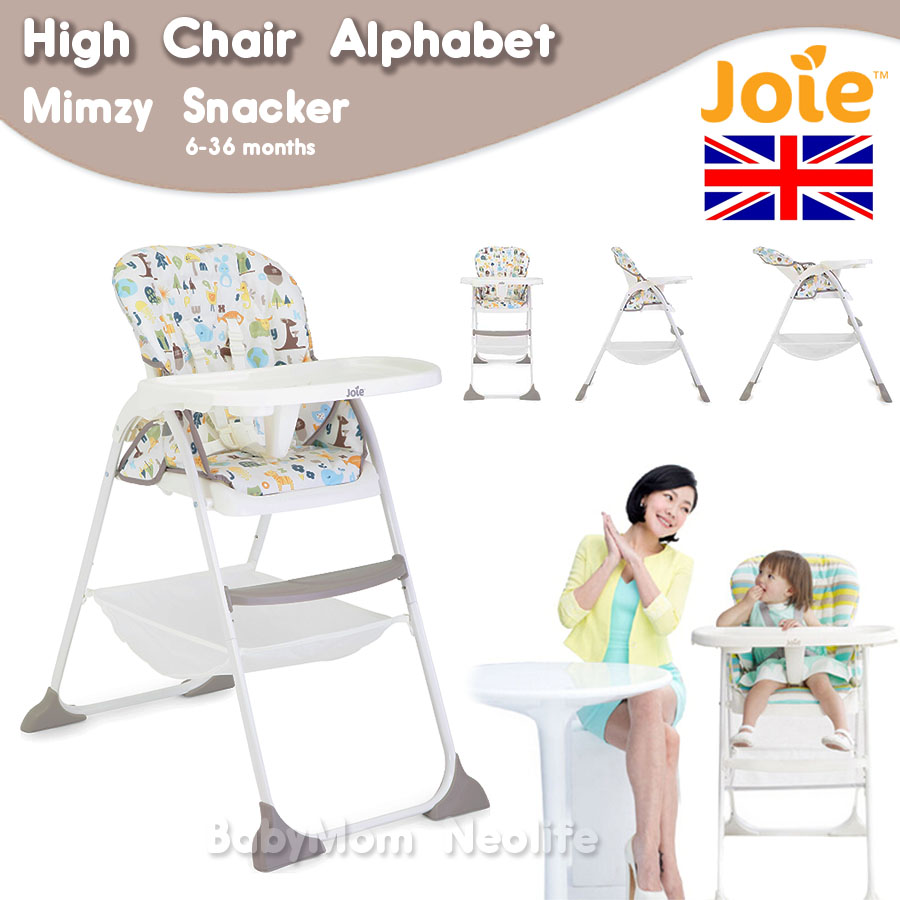 เก้าอี้ Joie high chair รุ่น Mimzy Snacker Classic เก้าอี้ทานข้าวทรงสูง ปรับระดับพนักพิง และ ความสูง พับเก็บ พกพาง่าย นำเข้าจากประเทศอังกฤษ