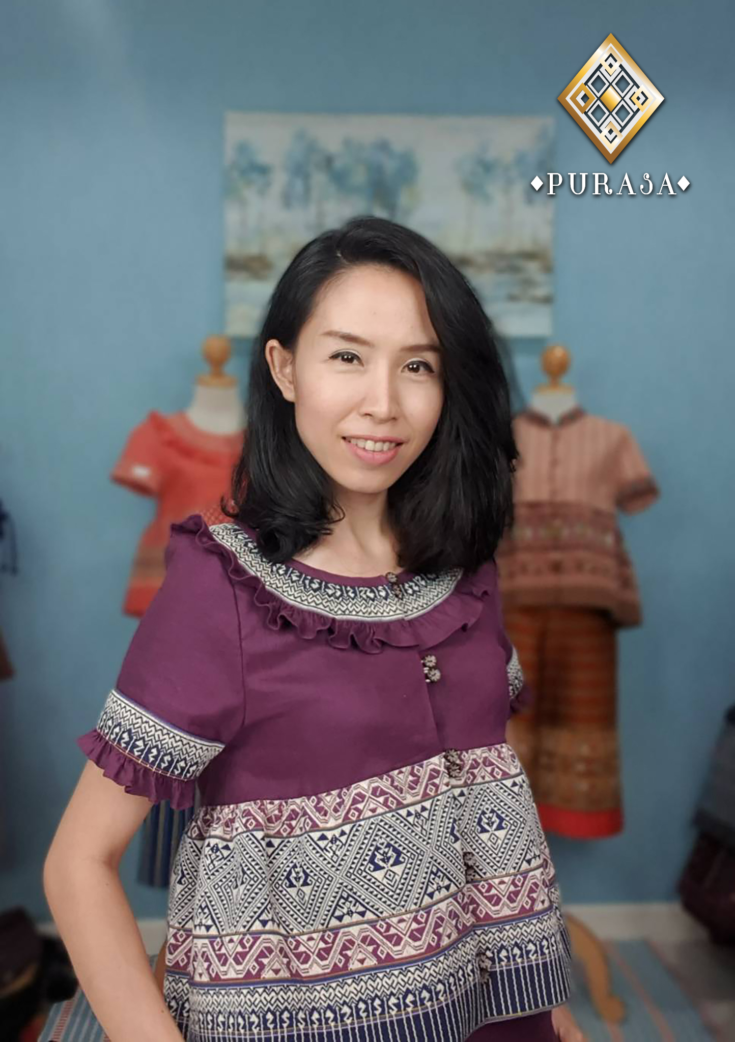 เสื้อผ้าลินินแต่งจกผ้าฝ้ายปูกาว