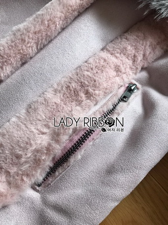Faux Fur and Suede Lady Ribbon Jacket