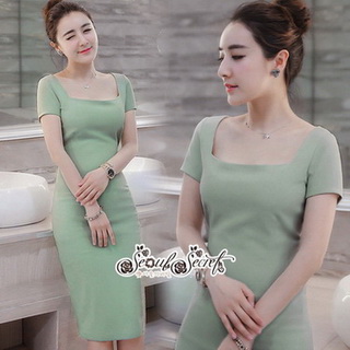เดรสเนื้อผ้าเครปเรียบๆดูสวย