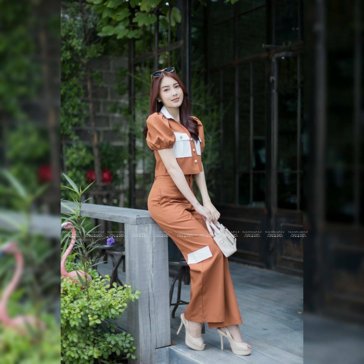 เสื้อคอปกกระดุมหน้าแขนตุ๊กตา