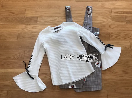 Lady Suit Dress Over White Blouse