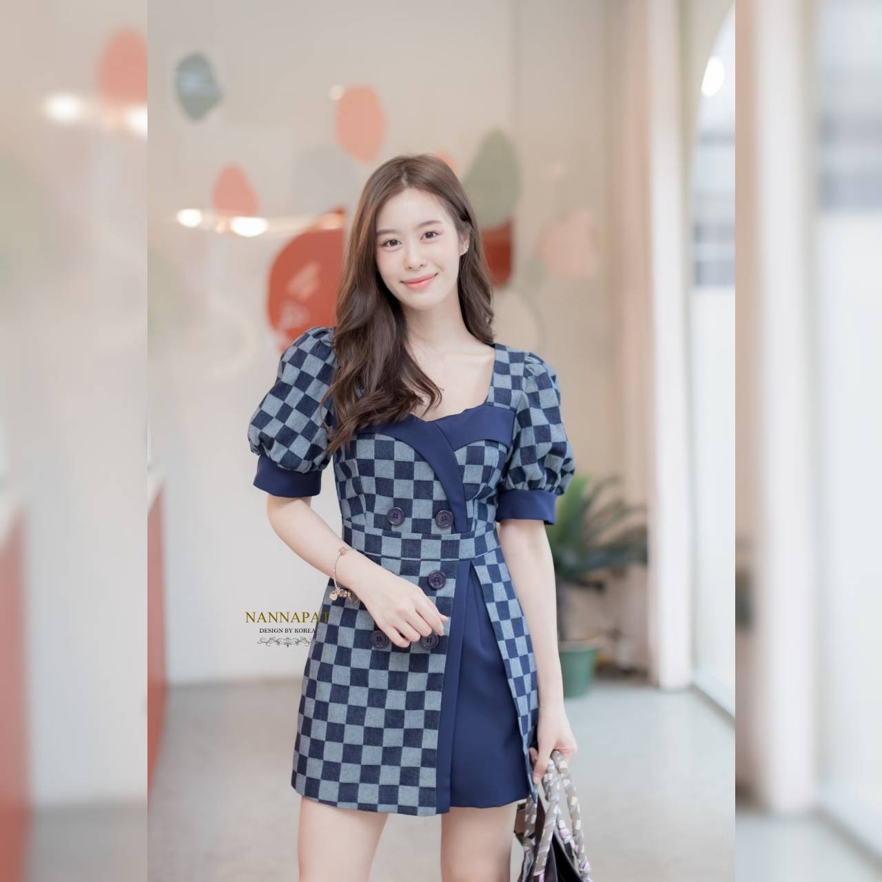 เพลสูทงานผ้ายีนส์ลายสก็อต