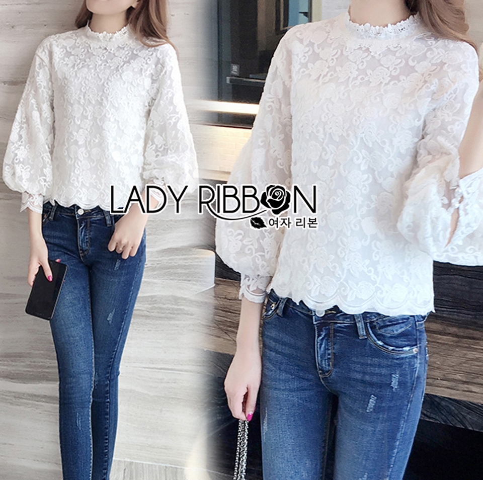 เสื้อผ้าลูกไม้สีขาวสไตล์วินเทจเฟมินีน ลุคนี้เป็นสาวหวาน