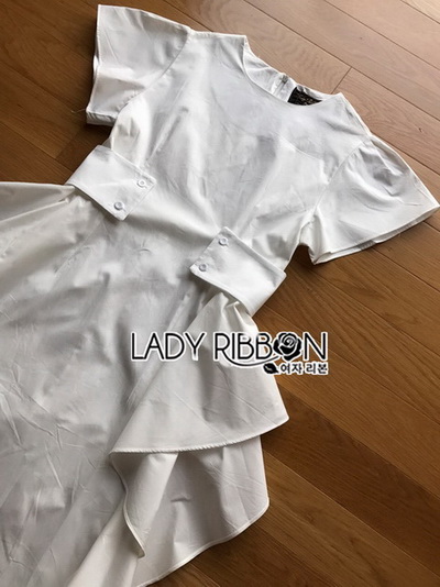 Ruffle Dress Lady Ribbon ขายเดรสยาว