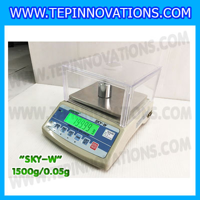 เครื่องชั่งดิจิตอล ทศนิยม 2 ตำแหน่ง SKY-W 1500gx0.05g เครื่องชั่งละเอียดสูง1500g เครื่องชั่งน้ำหนัก1500g ตาชั่ง1500กรัม ตาชั่งดิจิตอล1500กรัม พิกัดน้ำหนัก 1500g ความละเอียด 0.05g ยี่ห้อ JADEVER รุ่น SKY-W (เครื่องชั่งมีใบผ่านตรวจรับรองจากสำนักชั่งตวงวัด)