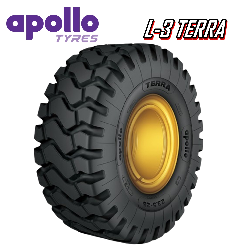 ยางรถอุตสาหกรรม รถตัก รถเกรด ขนาด 17.5-25 ,20.5-25 ,23.5-25 รุ่น L-3 TERRA ชนิด TLยี่ห้อ APOLLO