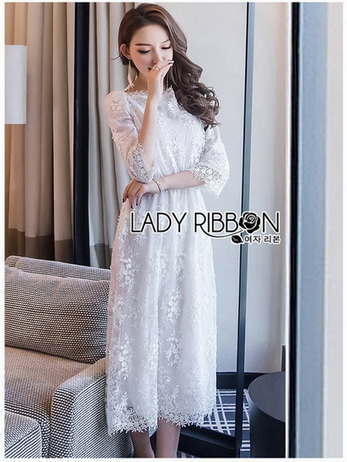 Lace Midi Dress เดรสแขนสามส่วน