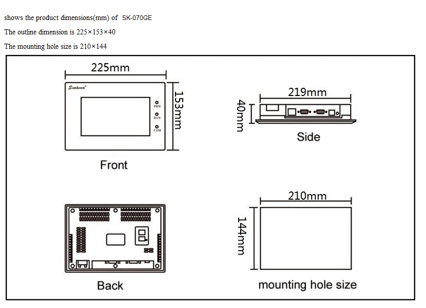 SAMKOON SK-070GE HMI 7"