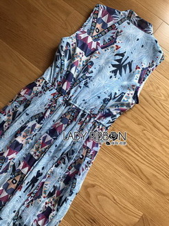 Chiffon Sleeveless Lady Ribbon Maxi Dress