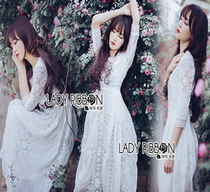 Lady Ribbon Jena White Lace Dress
