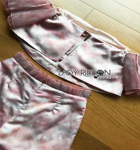 Lady Ribbon Pink Off-Shoulder Top and Shorts