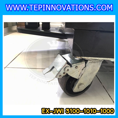 เครื่องชั่งดิจิตอล1000kg มีล้อพร้อมที่เข็น ขนาดแท่น 100x100cm. พิกัดน้ำหนัก1000kg ค่าละเอียด 100g เครื่องชั่งยี่ห้อ JADEVER รุ่น JWI-3100II