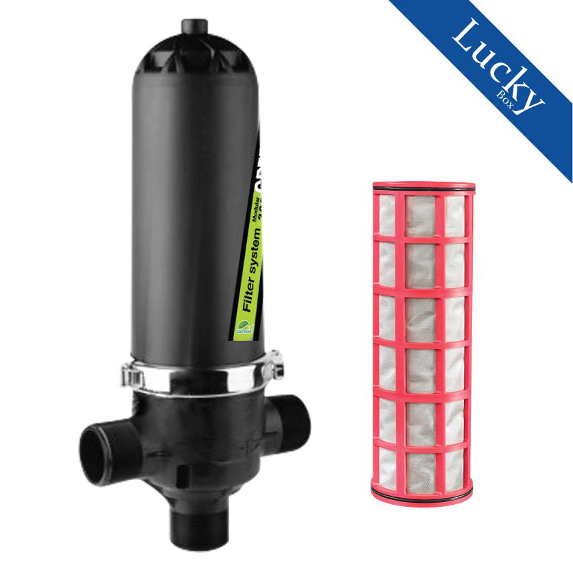 กรองน้ำเกษตรชนิดตะแกรง ขนาด 3 นิ้ว กระบอกทึบ แรงดันสูงสุด 8 บาร์ แบบยาว GREENSAVE-3" (L)