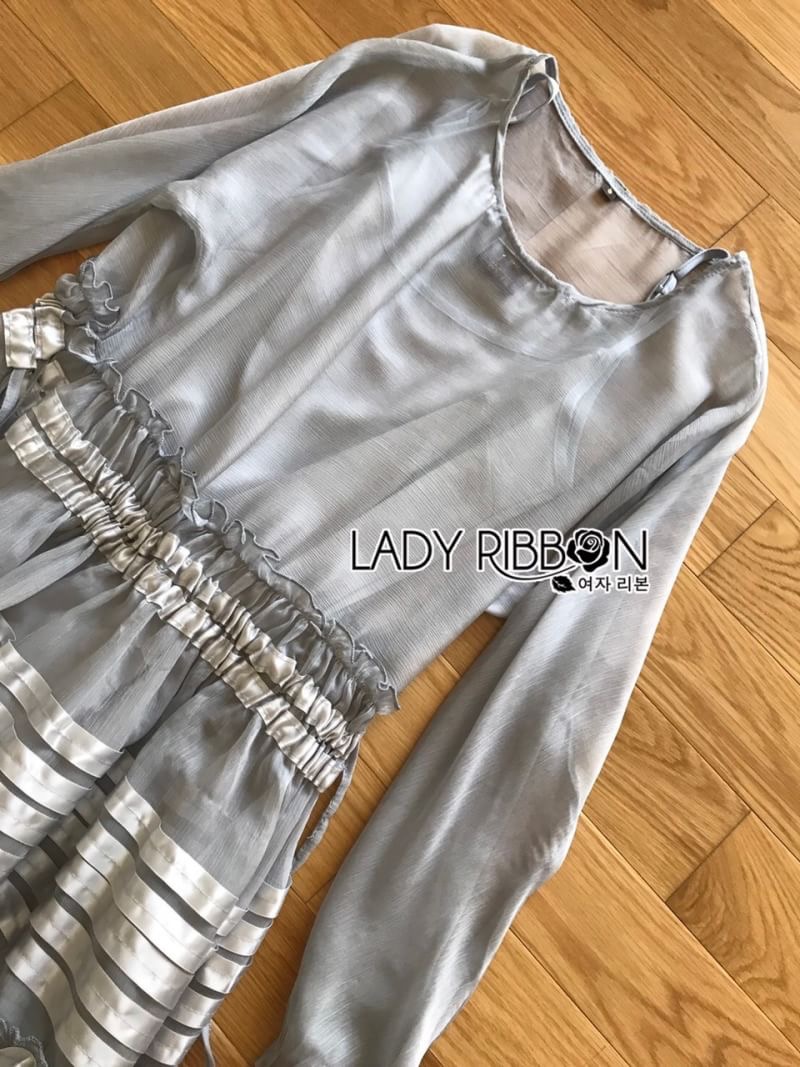 Chiffon Dress เดรสผ้าชีฟองสีเทา
