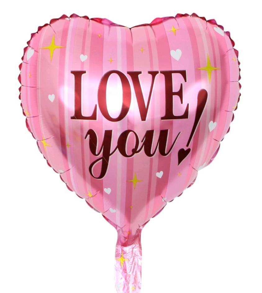 ลูกโป่งหัวใจ I Love You ขนาด18 นิ้ว Heart Foil Balloon