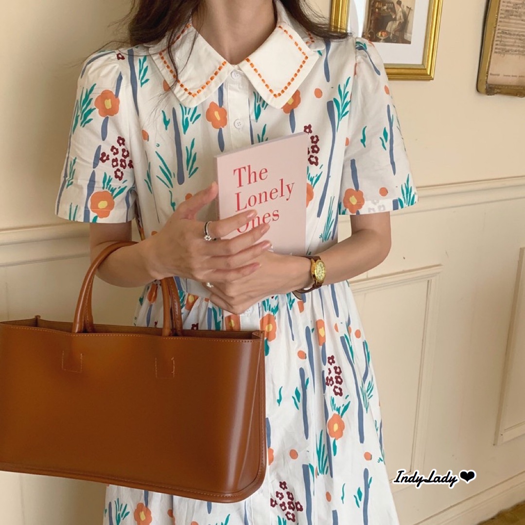 Dress คอปก แขนสั้น