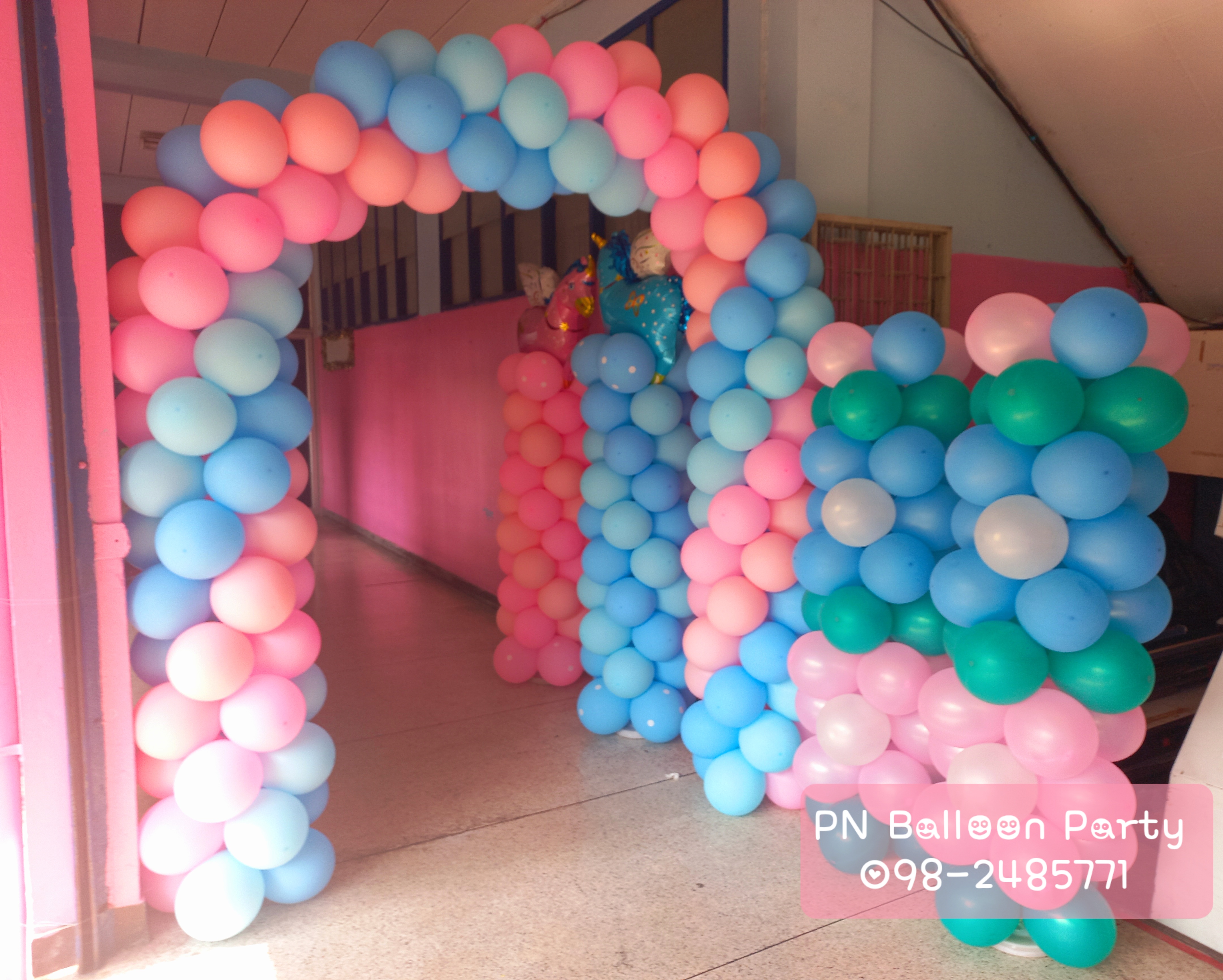 ซุ้มทางเข้ายูนิคอร์น ม้าบิน Unicorn Balloon Stand ลูกโป่งงานปาร์ตี้ งานวันเกิด งานรื่นเริง
