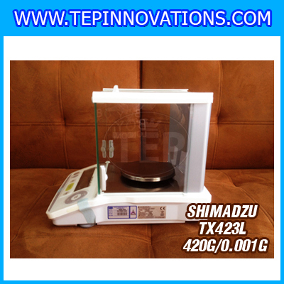 เครื่องชั่ง SHIMADZU รุ่น TX423L เครื่องชั่งญี่ปุ่น เครื่องชั่ง 420 กรัม เครื่องชั่งน้ำหนัก 420 กรัม เครื่องชั่งละเอียดสูง 420 กรัม เครื่องชั่งน้ำหนัก 420 g เครื่องชั่งทศนิยม 3 ตำแหน่ง ตาชั่ง 420 g เครื่องชั่งน้ำหนักดิจิตอลตั้งโต๊ะ 420 g ความละเอียด 0.001