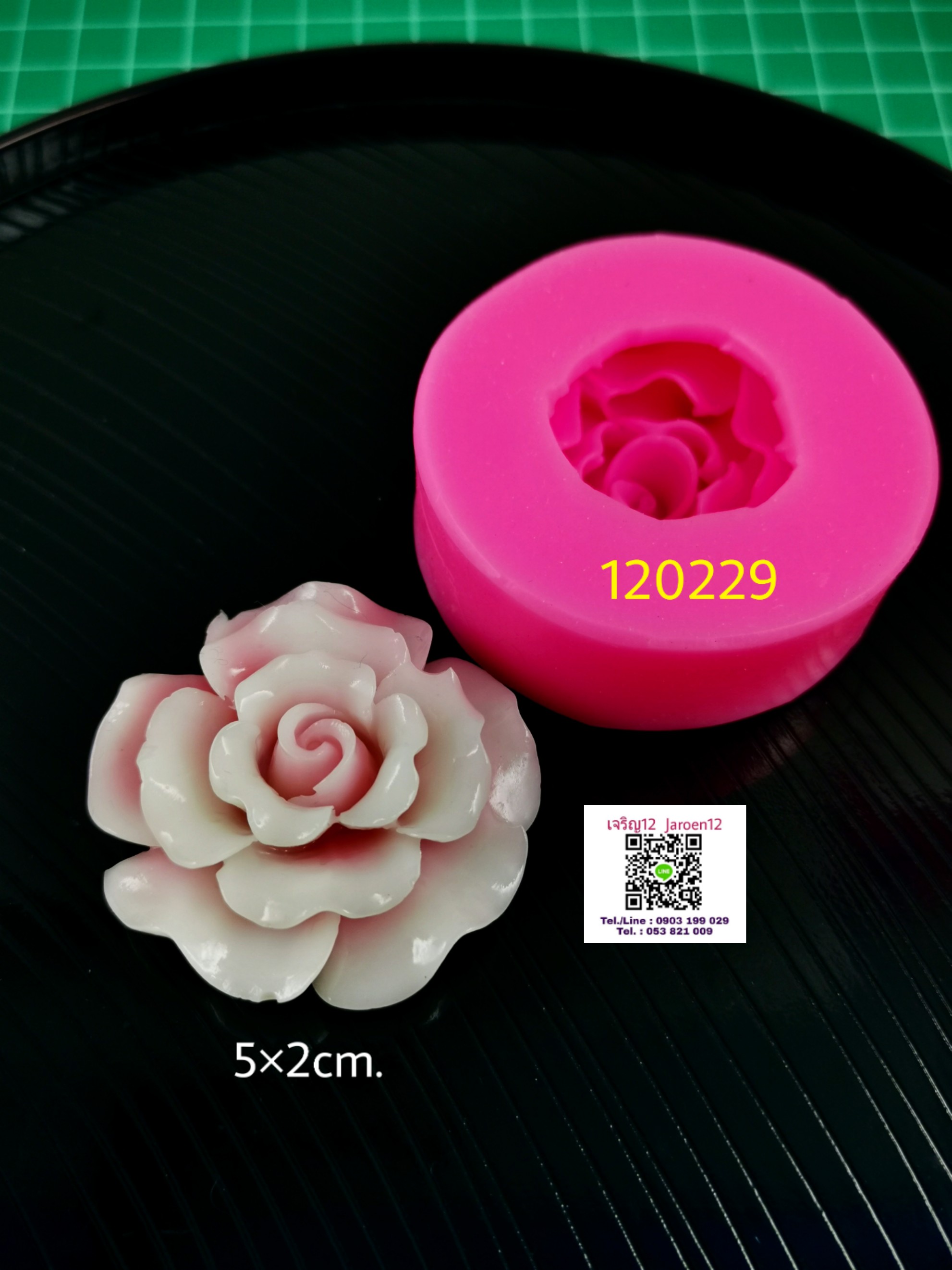 🇹🇭 โมล ดอกไม้ ดอกกุหลาบ 5cm. แม่พิมพ์ซิลิโคน แม่พิมพ์วุ้น แม่พิมพ์สบู่ silicone mold j12