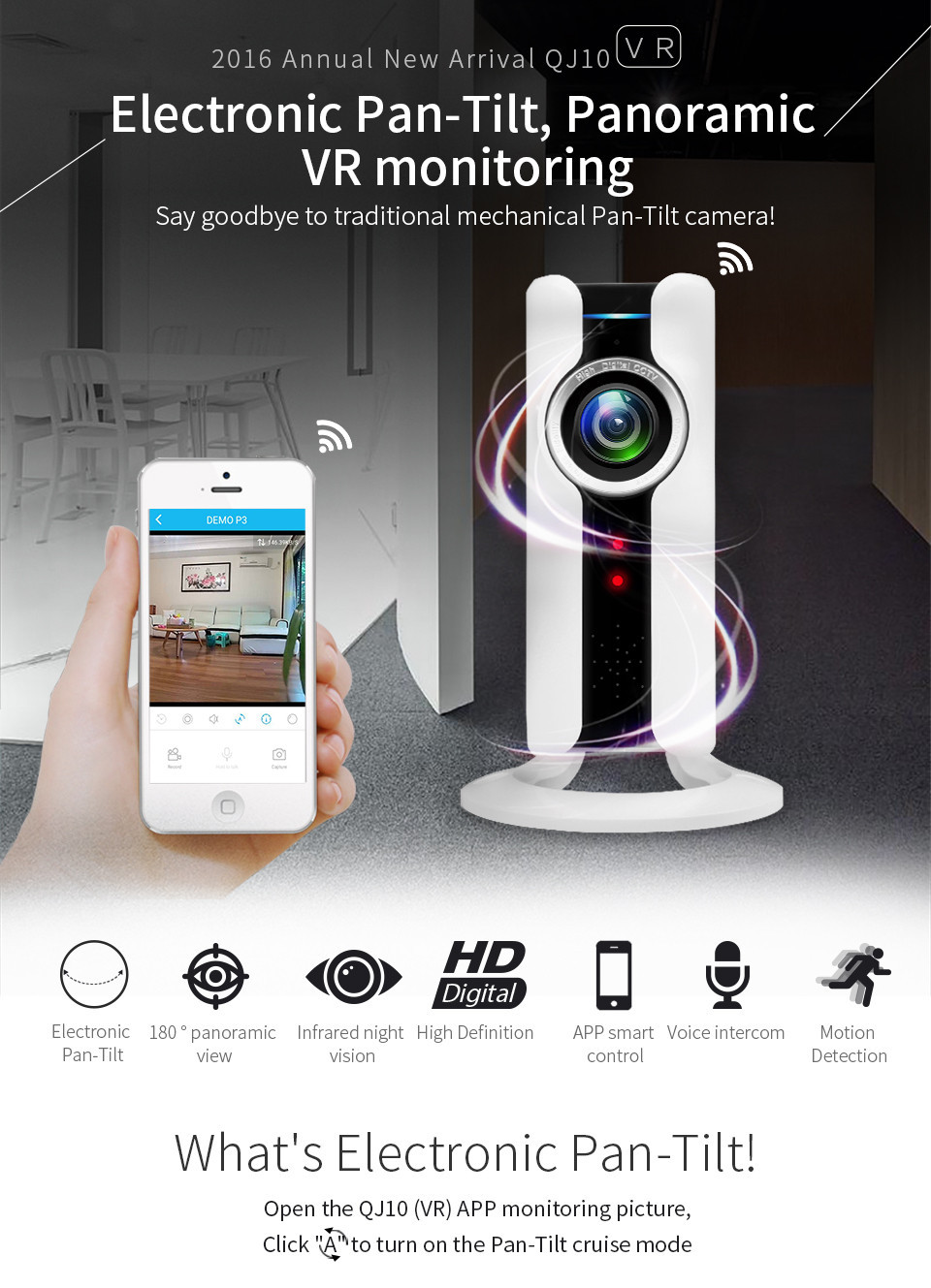180 Degree Panoramic Fish Eye Lens IP Camera Wifi Wireless Night Veresion APP Remote Control Wireless P2P IP Webcam