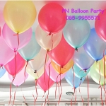 ลูกโป่งสีมุก พร้อมริบบิ้นสีสวย ราคาใบละ 35 บาท เลือกสีได้ตามต้องการ