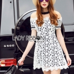 Lady Ribbon Online LR19090616 🎀 Lady Ribbon's Made 🎀 Lady Katie Elegant Feminine Organza and Lace Mini Dress