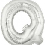 ลูกโป่งตัวอักษร Q ขนาด 14 นิ้ว Alphabet Letter Foil Balloon Silver Color