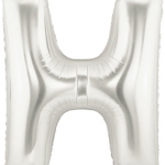 ลูกโป่งตัวอักษร H ขนาด 40 นิ้ว สีเงิน Alphabet Letter Foil Balloon Silver Color