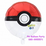 ลูกโป่งโปเกมอน ลายโปเกบอลสีแดง Red Pokeball Pokemon Balloon