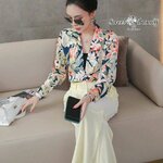 เสื้อปกสูทป้ายอกเฉียงข้าง แขนยาว