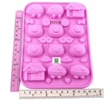 พิมพ์ซิลิโคน หมู บ้าน แว่นตา ซีรีย์ การ์ตูน แม่พิมพ์ silicone Mold พิมพ์วุ้น พิมพ์ช็อคโกแลต j12