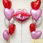 ลูกโป่งปากบอกรัก วาเลนไทน์ Valentine's kiss and heart balloons