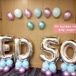 ลูกโป่งตัวอักษรขนาด 40 นิ้ว แบบตั้งวางพื้น+ฐาน 2 ชั้น