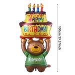 ลูกโป่งวันเกิดหมีและเค้ก Happy Birthday Bear and cake foil Balloons