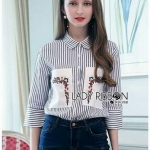Lady Polly Casual Street Lady Ribbon Denim
