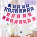ป้ายธงวันเกิดสีชมพูเข้ม ธงราววันเกิด ป้ายแบรนเนอร์ Happy Birthday Party Flag Branner