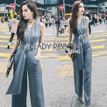 Lady Ribbon Calinda Blue Crepe Jumpsuit