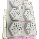 ✅️🇹🇭 รังผึ้ง 6ช่อง เทา แม่พิมพ์ซิลิโคน วุ้นแฟนซี โมลสบู่ เทียน Silicone Mold เจริญ12 j12