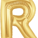 ลูกโป่งตัวอักษร R ขนาด 14 นิ้ว Alphabet Letter Foil Balloon Gold Color