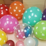 ลูกโป่งสวรรค์ทรงกลมลายจุดหัวใจ ขนาด 12 นิ้ว แพค 3 ชิ้น Polka Heart Dots Color Balloons