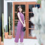 จั้มสูทซิปหลังพร้อมสายผูกเอว