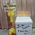 เซ็ตกล่องเซอร์ไพส์ บับเบิ้ลและข้อความ พร้อมท๊อปปิ้งลูกโป่งและฟรุ๊งฟริ๊งในกล่อง