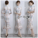 Dress เดรสทรงกี่เพ้าผ้าลูกไม้สีพาสเทล