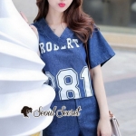 ชุดยีนส์สปอร์ตเกิร์ลขากว้าง