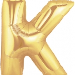 ลูกโป่งตัวอักษร K ขนาด 14 นิ้ว Alphabet Letter Foil Balloon Gold Color